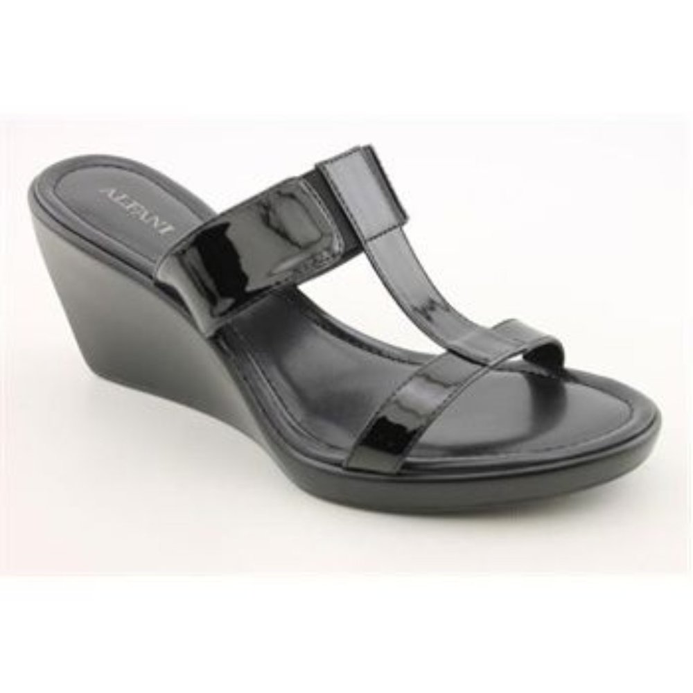 Alfani Driven Wedge Heels Slip On Sandals Black
